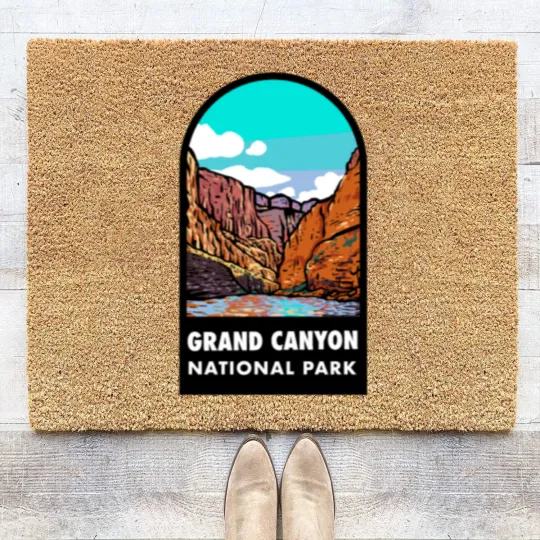 Discover Grand Canyon National Park Badge Coir Doormats
