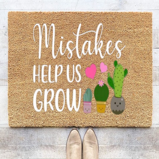 Discover Mistakes Help Us Grow For Teacher and Student Coir Doormats