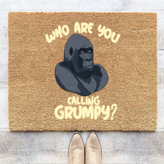 Discover grumpy gorilla monkey fear angry angry strong Coir Doormats