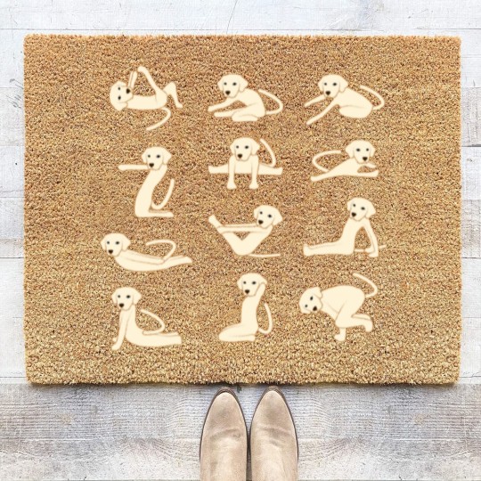 Discover Dogs doing Yoga Funny Animal Coir Doormats Coir Doormats