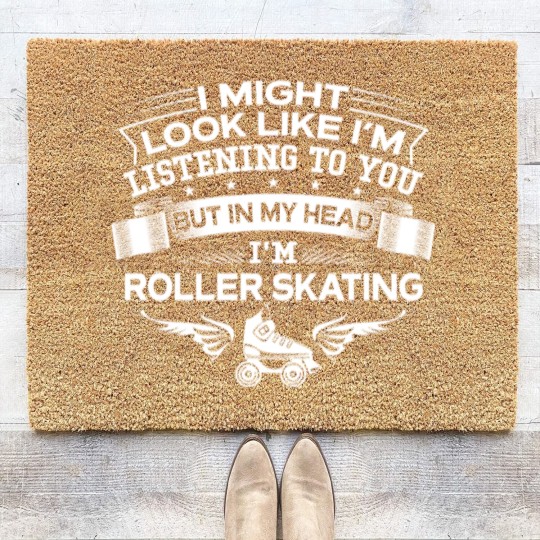 Discover Funny But In My Head I'm Roller Skating Coir Doormats