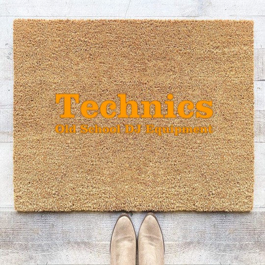 Discover technics orange Coir Doormats