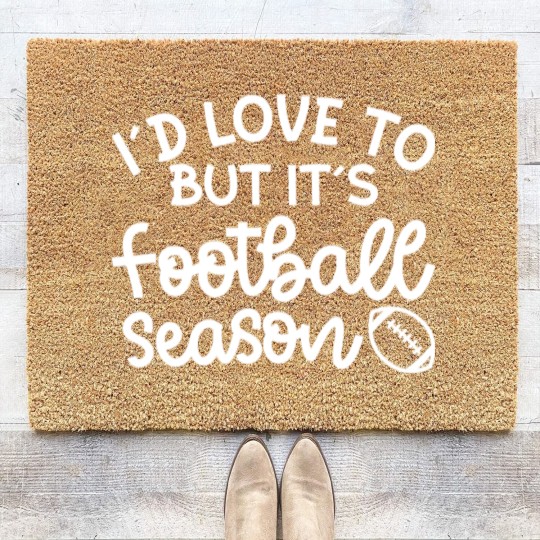 Discover I’d Love To But It’s Football Season Football Mom Funny - Football Fan Gift Idea - Coir Doormats