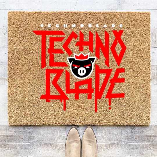 Discover Technoblade Pig Coir Doormats, RIP Technoblade Coir Doormats, Technoblade Never Dies Coir Doormats