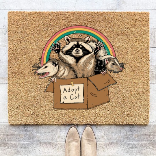 Discover Racoon Opossum Coir Doormats
