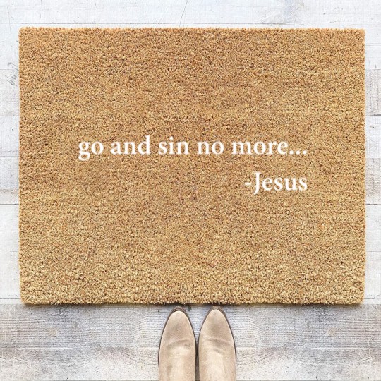 Discover Go and Sin No More, Jesus, Christian Coir Doormats