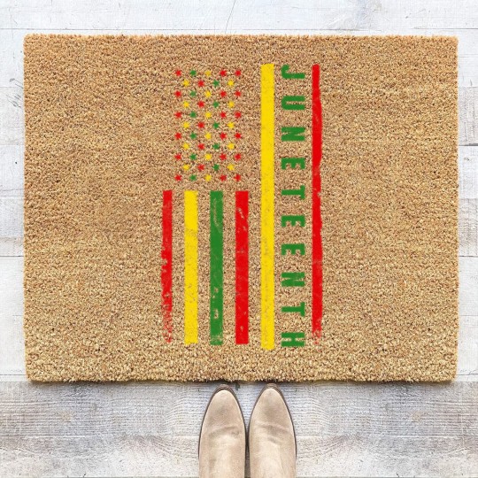 Discover Juneteenth American Flag Emancipation Melanin Black Pride Coir Doormats