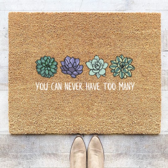 Discover You can never have too many succulents Coir Doormats