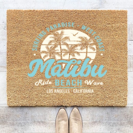 Discover Surfing Paradise Malibu Beach Ride Wave Coir Doormats