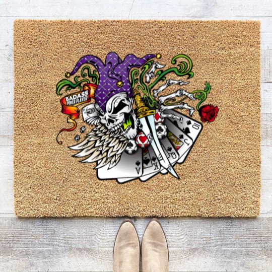 Discover Badass Poker Joker Coir Doormats