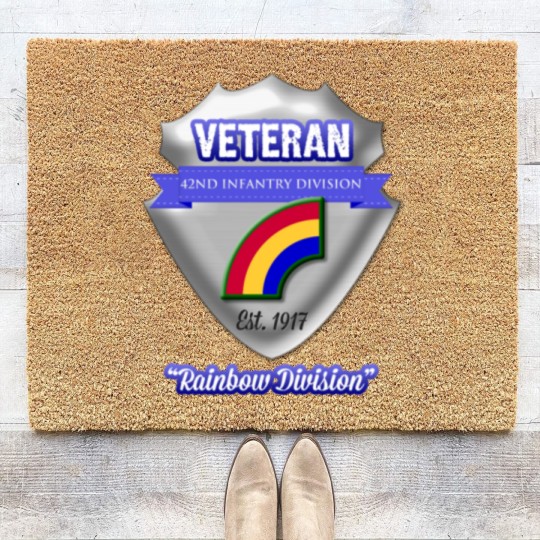 Discover Veteran 42nd Infantry Division Coir Doormats