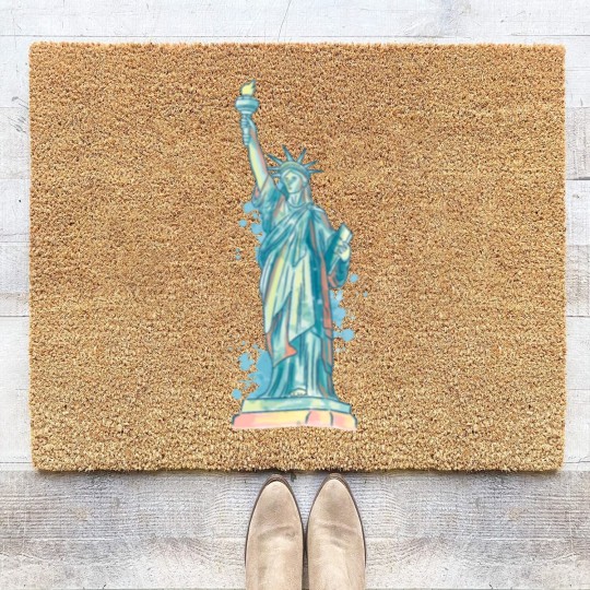 Discover Statue of Liberty in watercolor Coir Doormats