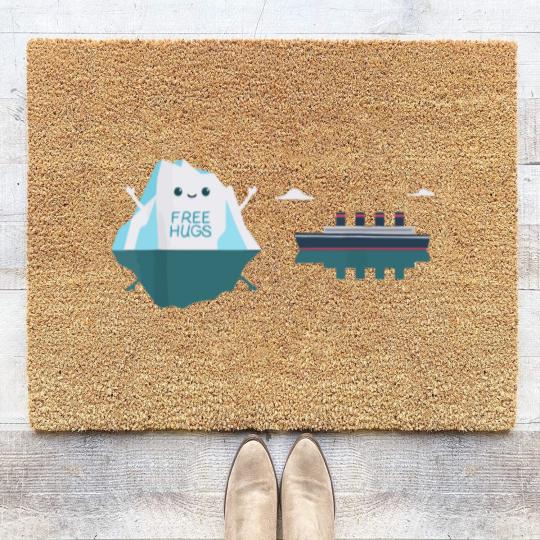 Discover Retro Funny Titanic Cruise Ship Iceberg 1912 Cruis Coir Doormats