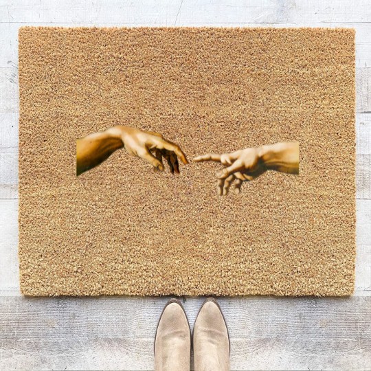 Discover Michelangelo Creation of Adam - Creation Of Adam - Coir Doormats
