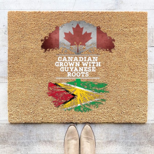 Discover Canadian Grown With Guyanese Roots - Gift for Guyanese With Roots From Guyana - Guyanese - Coir Doormats