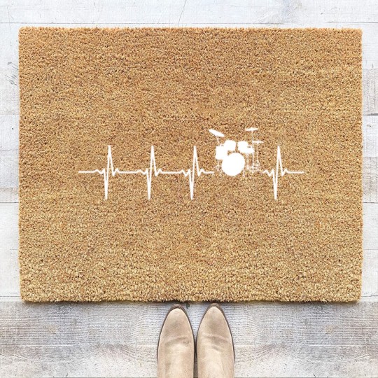 Discover Drummer Heartbeat Gift For Drummers & Percussionists - Drummer - Coir Doormats
