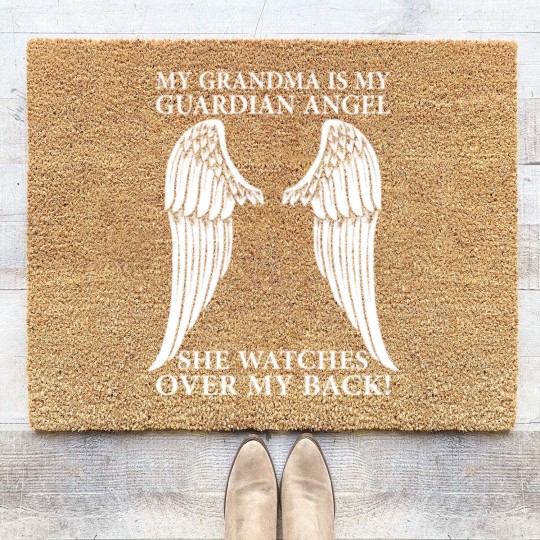 Discover My Grandma Is My Guardian Angel Coir Doormats