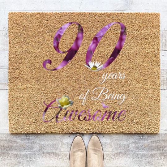 Discover 90 Year Old Coir Doormats Awesome Floral 1930 90Th Birthda Coir Doormats