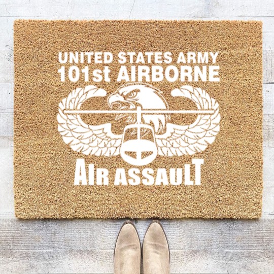 Discover 101st Army Airborne Air Assault eagle Coir Doormats