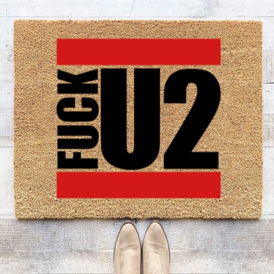 Discover Red middle finger sport colors stinkfinger show sy Coir Doormats