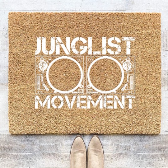 Discover JUNGLIST MOVEMENT DNB DRUM AND BASS RAVE Drummer Coir Doormats