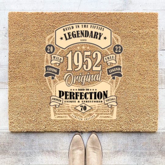Discover 70th birthday gift myth legend original 1952 Coir Doormats
