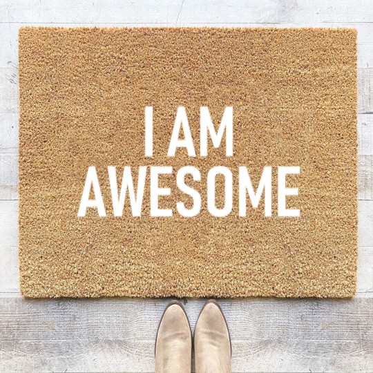 Discover I am awsome - Cool Quote - Funny Saying Coir Doormats