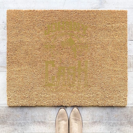 Discover Johnny Cash The Man In Black Vintage 90's Coir Doormats - Johnny Cash Coir Doormats, Classic Rock Music Coir Doormats, Raptee, Vintage Coir Doormats, Music Coir Doormats