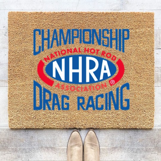 Discover Championship Drag Racing Nhra Logo Coir Doormats