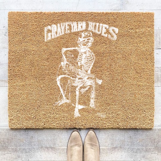Discover Vintage 90s GRAVEYARD BLUES fashion victim Coir Doormats skull