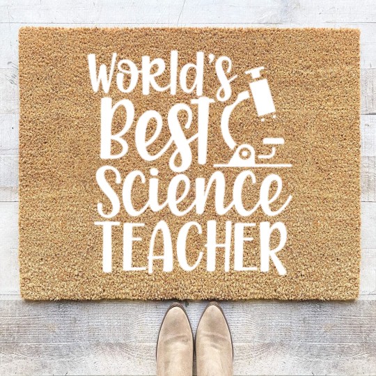 Discover World's Best Science Teacher Teaching Classes Coir Doormats