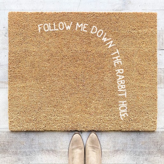 Discover Follow me down the rabbit hole Coir Doormats
