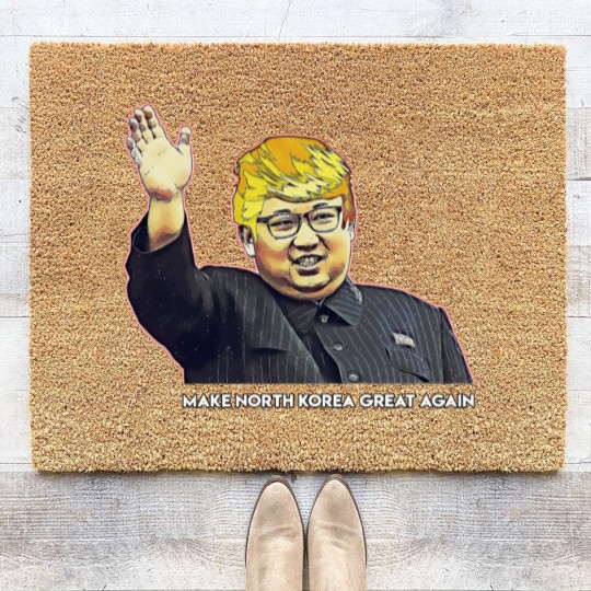 Discover Kim Jong Un Donald Trump Coir Doormats
