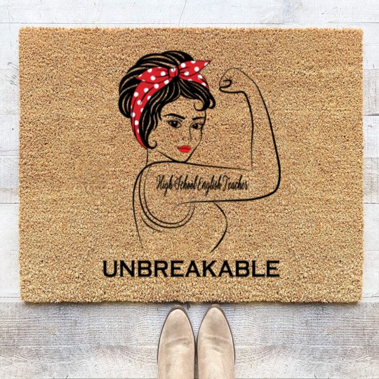 Discover High School English Teacher Unbreakable - High School English Teacher - Coir Doormats