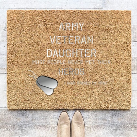 Discover ARMY VETERAN DAUGHTER Coir Doormats