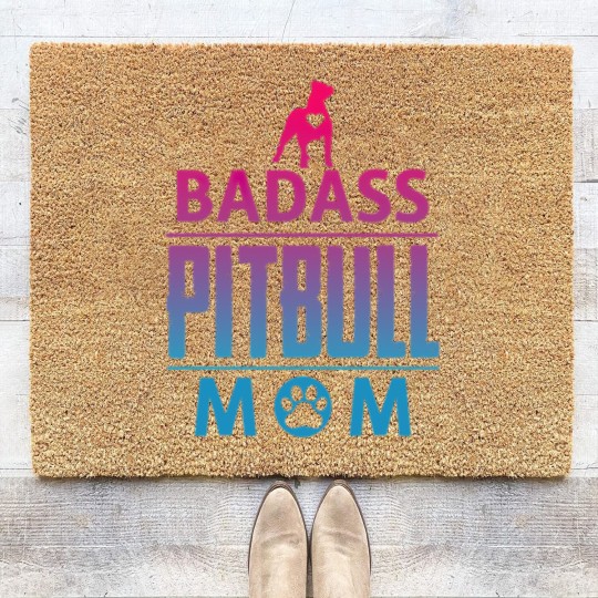 Discover Badass pitbull Mom Coir Doormats