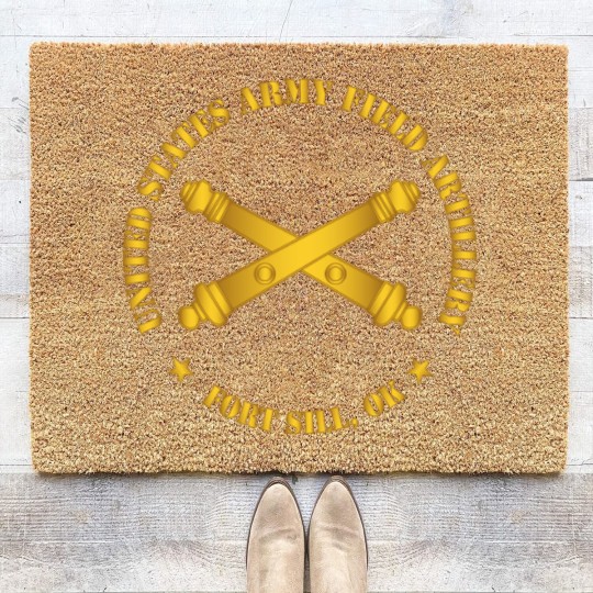 Discover Army US Army Field Artillery Ft Sill Ok w Branch Coir Doormats