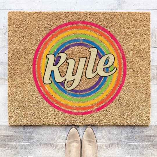Discover Kyle - Retro Rainbow Faded-Style - Kyle - Coir Doormats