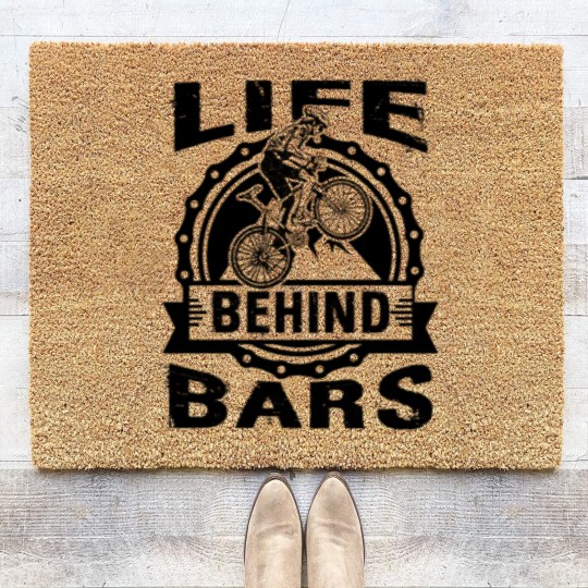 Discover Life Behind Bars Funny Cycling Bicycle Coir Doormats