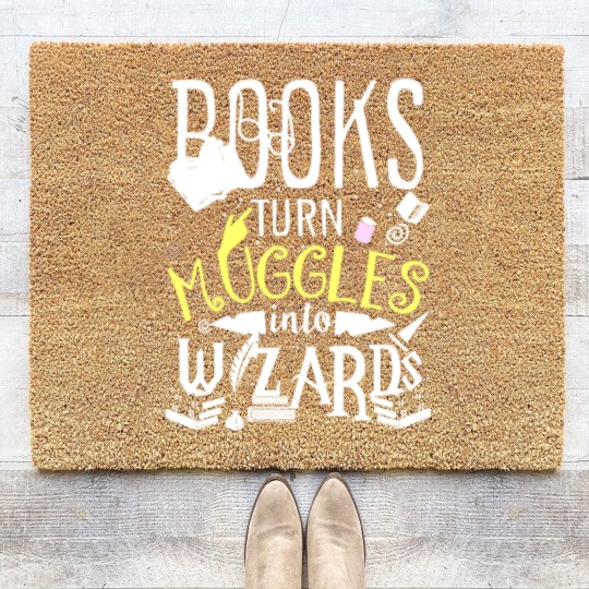 Discover Books turn Muggles into Wizards Coir Doormats