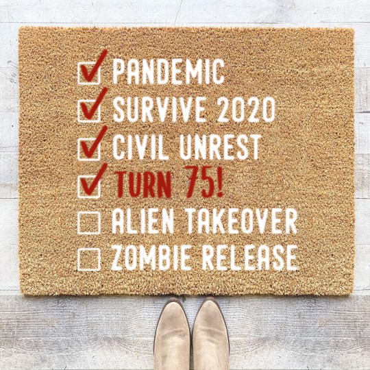 Discover Funny 75th Birthday Gift For 75 Years Old Coir Doormats