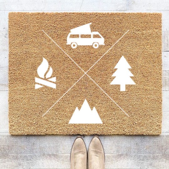 Discover Vanagon Four Elements White Logo Coir Doormats Coir Doormats