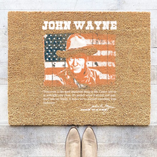 Discover John Wayne - Awesome John Wayne american flag te Coir Doormats