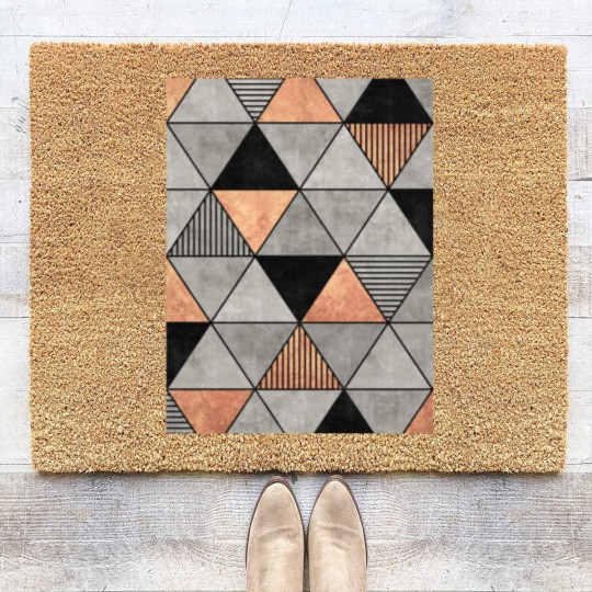 Discover Concrete and Copper Triangles 2 - Triangle - Coir Doormats