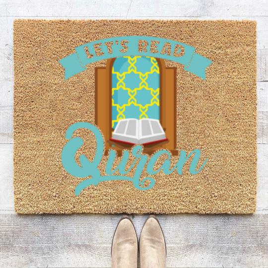 Discover Let´s Read Quran Mosque Islam Allah Prayer Gift Coir Doormats