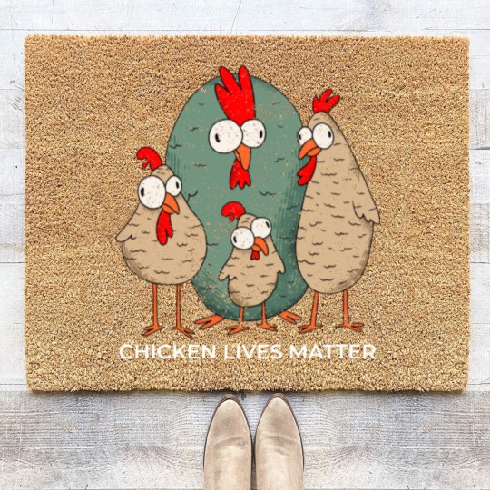 Discover CHICKEN LIVES MATTER Coir Doormats