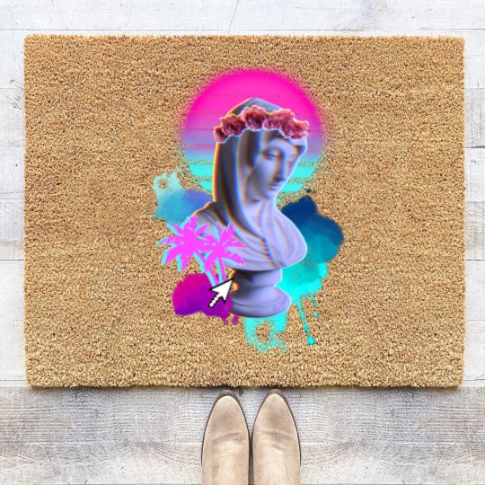 Discover Vaporwave Blessed Mother - Vaporwave - Coir Doormats