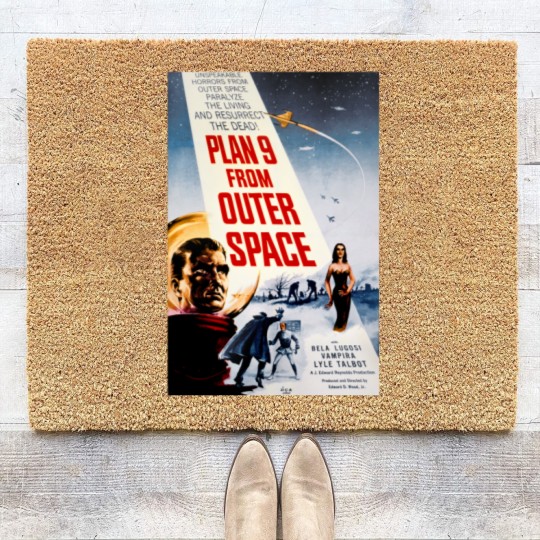 Discover Plan 9 From Outer Space, Retro Space Movie Poster Art Coir Doormats,  Cult Classic Coir Doormats,  Sci-Fi Art, Vintage   Graphic Coir Doormats, Horror Movie Print
