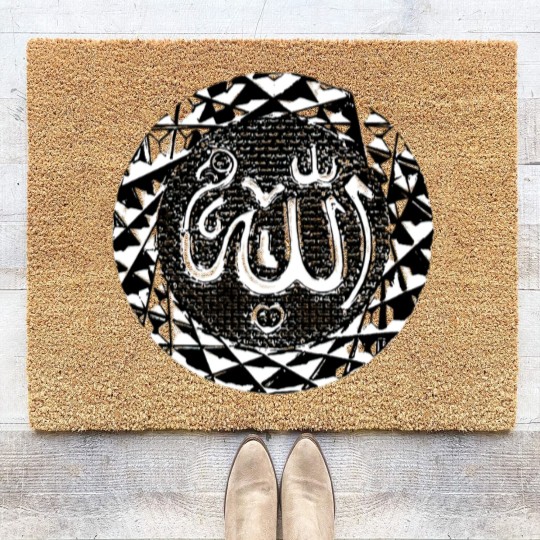 Discover Seal Allah Arabic writing Muslim Islam Arab Coir Doormats