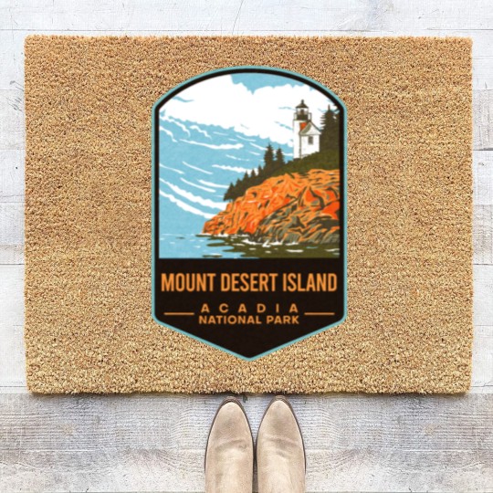 Discover Mount Desert Island Acadia National Park Coir Doormats